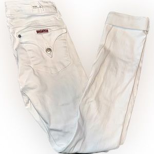 Hudson Bacara White Cropped Straight Cuffed Denim